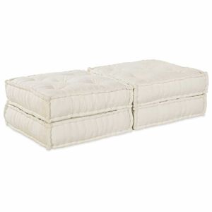 vidaXL Modulsofa enhet 2 st Tyg Gr&auml;ddvit 140 x 70 x 36 cm