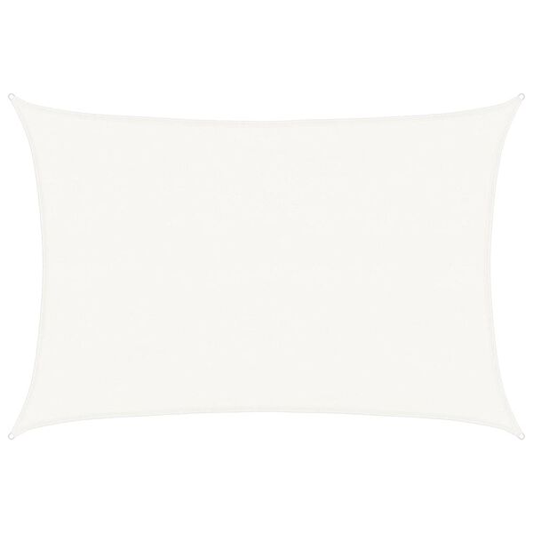 vidaXL Solsegel HDPE fyrkantigt 4x6 m vit