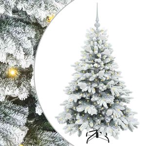 vidaXL Konstgjord julgran med 150 LED-lampor Vit 120 cm PE och PVC