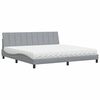 vidaXL Bed with Mattress "Hanko" Light Grey 200x200 cm Fabric