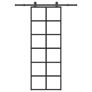 vidaXL Skjutd&ouml;rr med beslagset ESG glas och aluminium 76x205 cm