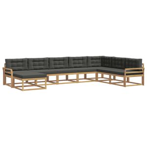 vidaXL Utomhussoffset 8 st Vit och antracit