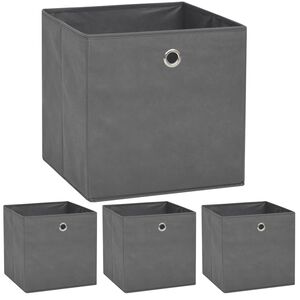 vidaXL F&ouml;rvaringsl&aring;dor 4 st non-woven tyg 32x32x32 cm gr&aring;