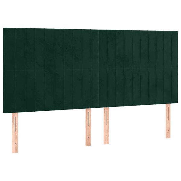 vidaXL S&auml;nggavel m&ouml;rkgr&ouml;n 180x5x118/128 cm sammet