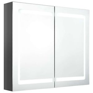 vidaXL Spegelsk&aring;p med LED blank gr&aring; 80x12x68 cm