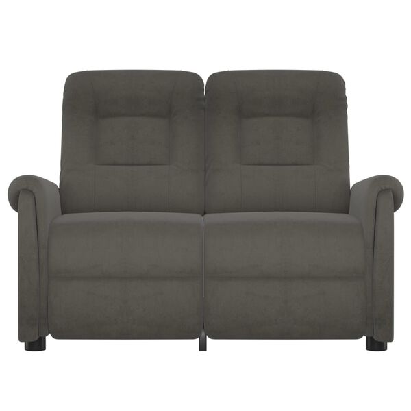 vidaXL Massagef&aring;t&ouml;lj 2-sits m&ouml;rkgr&aring; mikrofibertyg