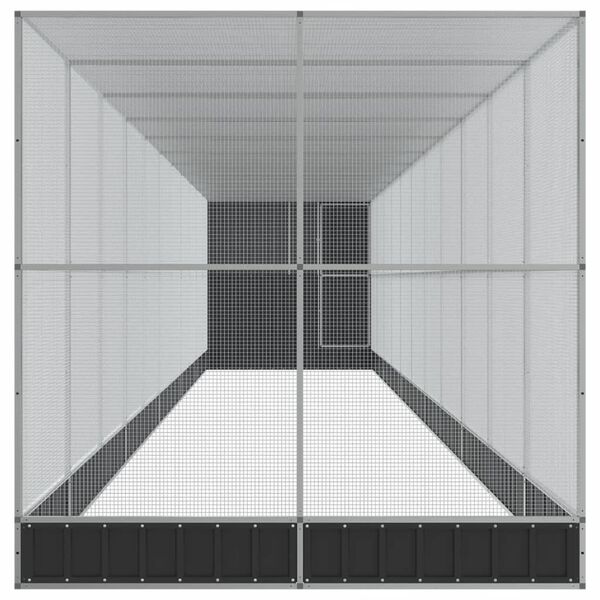 vidaXL Volj&auml;r med utbyggnad silver 1244x203x216 cm st&aring;l