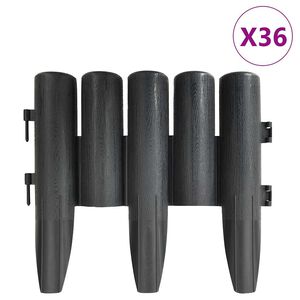 vidaXL Rabattkanter 36 st antracit 10 mm PP