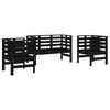 vidaXL Loungegrupp 3 delar svart massiv furu