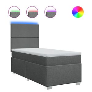 vidaXL Rams&auml;ng med madrass m&ouml;rkgr&aring; 80x200 cm tyg