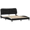 vidaXL Bed Frame without Mattress "Hvar" Black and White 152x203 cm Faux Leather