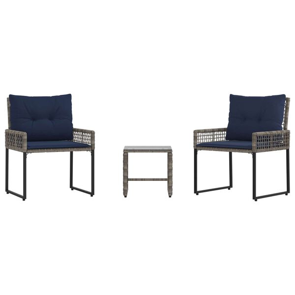 vidaXL Utem&ouml;belset med kudde st&aring;l