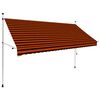 vidaXL Markis manuellt inf&auml;llbar 300 cm orange och brun
