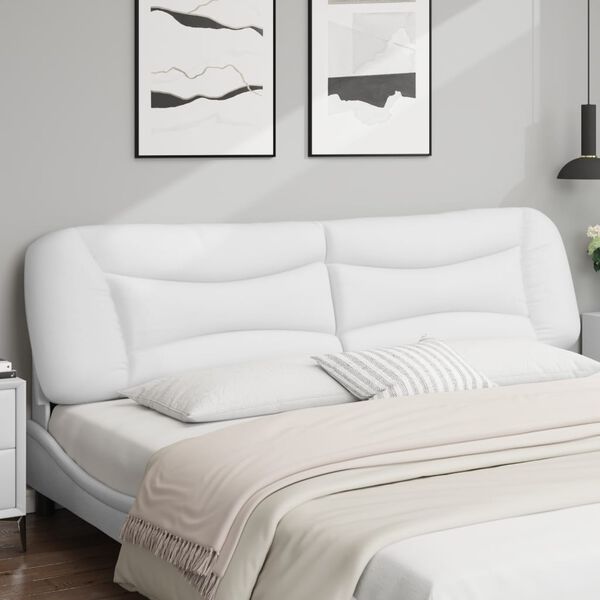 vidaXL Headboard Cushion "Hvar" White 200 cm Faux Leather