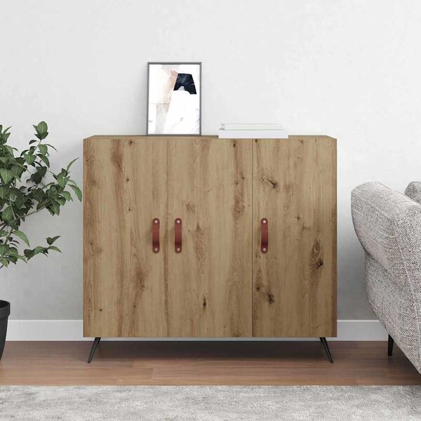 vidaXL Sideboard Artisan Ek 89,5 x 34 x 80 cm Konstruerat tr&auml;