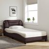 vidaXL Bed with Mattress "Hvar" Dark Brown 100x200 cm Fabric