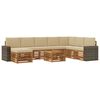 vidaXL Utomhussoffset med kudde 9 pcs Naturlig och Beige