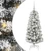 vidaXL Plast Hingad Julgran 150 LED-lampor Gr&ouml;n och Vit 120 cm
