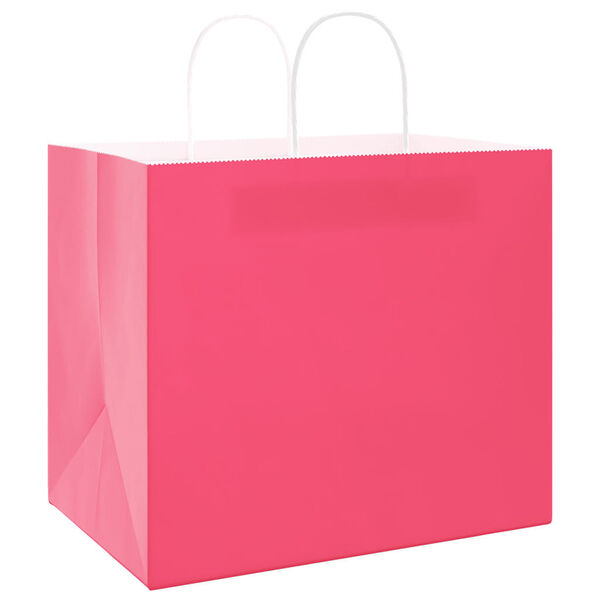 vidaXL Pappersp&aring;sar 50 st med handtag rosa 32x22x28 cm