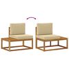 vidaXL Utomhussoffset med kudde 4 Stycke Naturlig och Beige