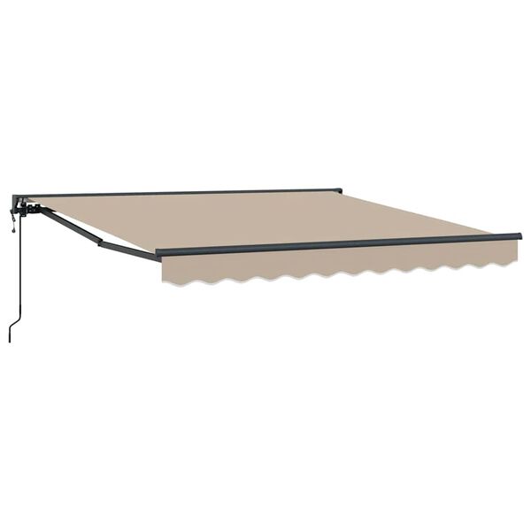 vidaXL Utf&auml;llbar markis Beige 350 x 250 cm Polyester och metall