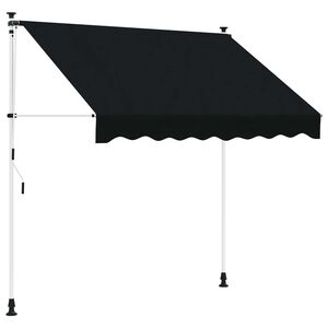 vidaXL Manuell Utdragbar Markis Svart 150 cm