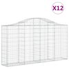 vidaXL Gabioner b&aring;gformade 12 st 200x30x100/120 cm galvaniserat j&auml;rn
