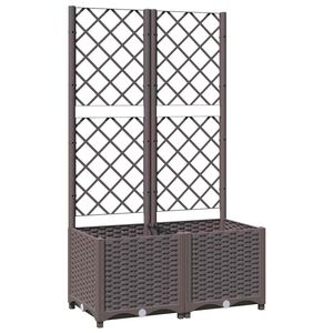 vidaXL Odlingsl&aring;da med spalj&eacute; brun 80x40x136 cm PP