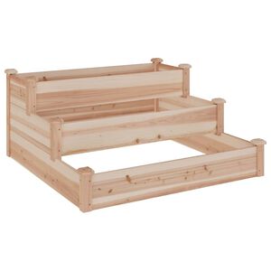 vidaXL Odlingsl&aring;da upph&ouml;jd 120x120x56 cm massivt grantr&auml;
