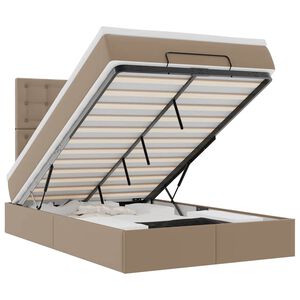 vidaXL Ottoman s&auml;ngram med madrass cappuccino 120x190 cm konstl&auml;der