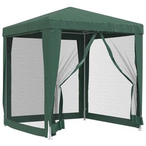 vidaXL Partyt&auml;lt med 4 sidov&auml;ggar i n&auml;t 2x2 m HDPE gr&ouml;n