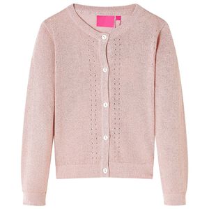 Stickad kofta f&ouml;r barn mjuk rosa 92
