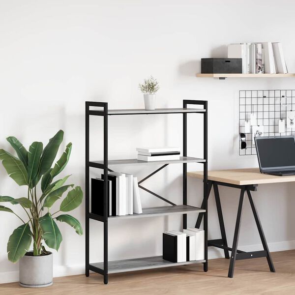 vidaXL Hyllsystem Gr&aring; sonoma 80 x 30 x 120 cm Konstruerat tr&auml;