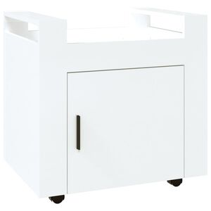 vidaXL Skrivbordsvagn h&ouml;gglans vit 60x45x60 cm konstruerat tr&auml;