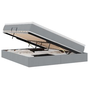 vidaXL F&ouml;rvaringss&auml;ng med madrass Ljusgr&aring; 160 x 200 cm Polyester