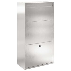 vidaXL Paketbox med lagring Silver 44 x 22 x 82 cm Rostfritt st&aring;l