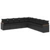 vidaXL Patio Sofa Set 9-sits Black