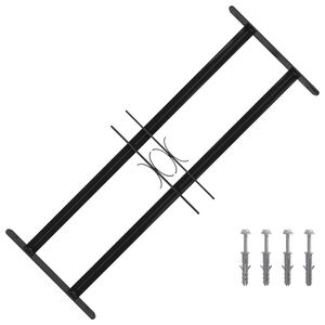 vidaXL F&ouml;nstergaller 76 x 30 cm Pulverlackerat st&aring;l Svart