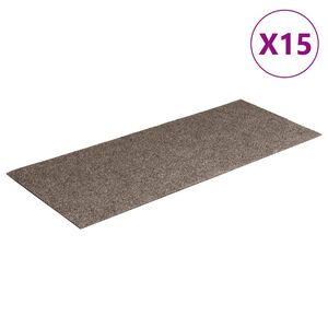 vidaXL Trappmattor sj&auml;lvh&auml;ftande 15 st 60x25 cm beige rektangul&auml;ra