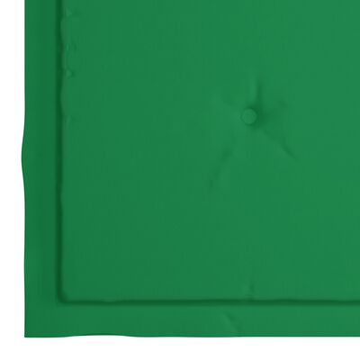 vidaXL Trädgårdsstolar 6 st med gröna dynor massiv teak