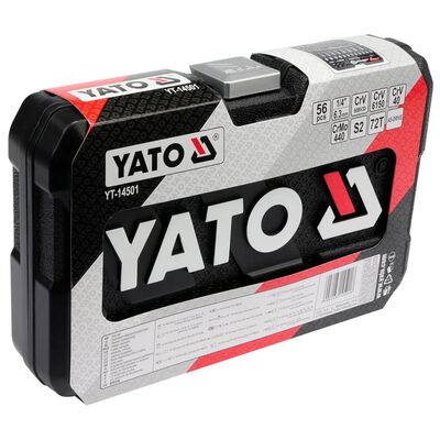 YATO Verktygsset 56 Delar metall svart YT-14501