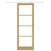 vidaXL Skjutdörr ORKDAL Naturfärg 83 x 232 cm Massivt tallträ och glas