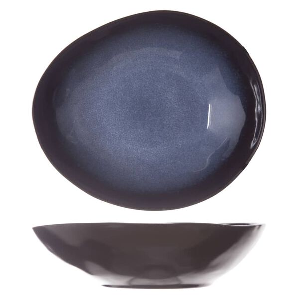 Cosy & Trendy Djup tallrik Sapphire 4 st oval 19,5x16,5 cm safirbl&aring;