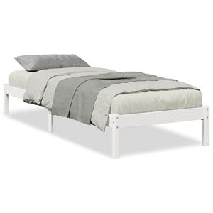 vidaXL S&auml;ngram utan madrass extra l&aring;ng vit 100x220 cm massiv furu