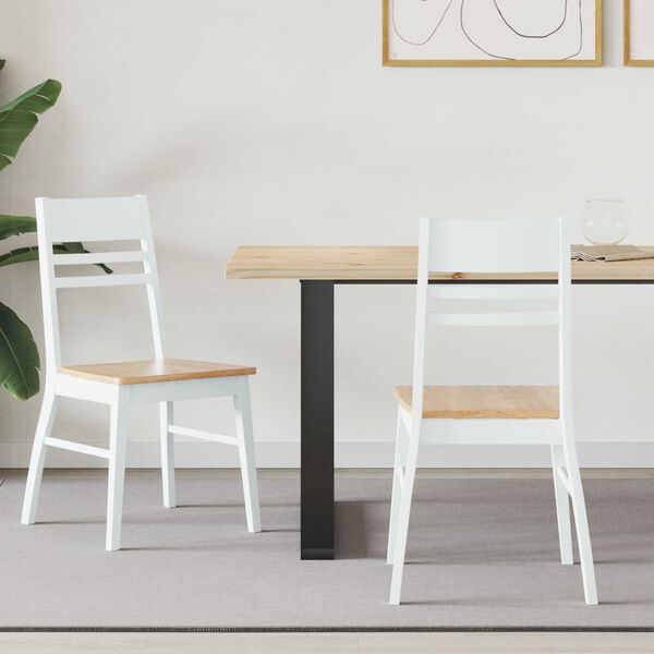 vidaXL Matstolar 2 pcs Vit 43 x 54 x 89 cm Massiv Gummitr&auml;