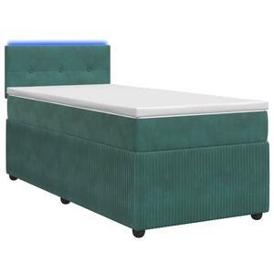 vidaXL Kontinentals&auml;ng med madrass M&ouml;rkgr&ouml;n 90 x 190 cm Sammet