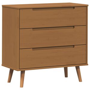 vidaXL Kommode MOLDE Karamell 80 x 40 x 80 cm Massiv furu