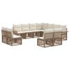 vidaXL Tr&auml;dg&aring;rdsoffset 11 pcs Beige konstrotting