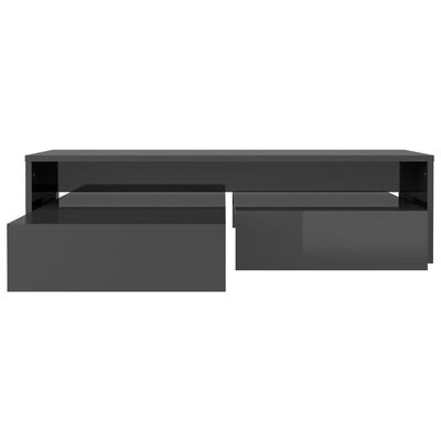 vidaXL Satsbord grå högglans 100x100x26,5 cm