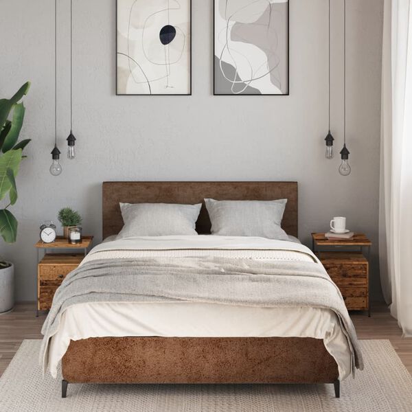 vidaXL S&auml;ngbord 2 st &aring;ldrat tr&auml; 34x35,5x50 cm konstruerat tr&auml;